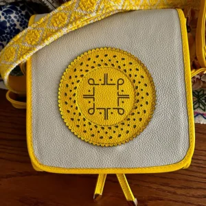 Mini Bandolera Antonia de Piel – CRUDO + AMARILLO