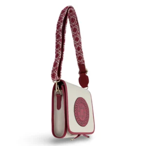 mini bandolera antonia de piel – crudo + roja