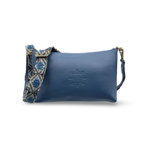 Bolso de hombro Martina de Piel – AZUL + CRUDO