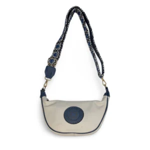 bolso media luna jacinta de piel – crudo + amarillo