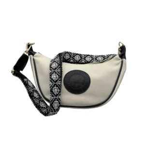 bolso media luna jacinta de piel – crudo + crudo