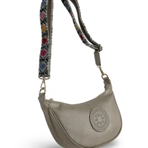 bolso media luna jacinta de piel – crudo + crudo