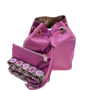 Bolso Bucket Juliana de Piel – MORADA + LILA