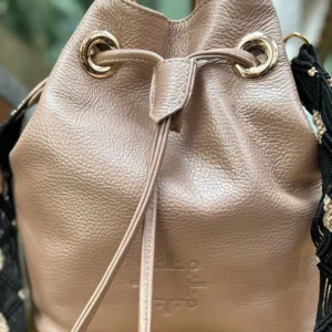 Bolso Bucket Juliana de Piel – ROSA ORO + CHIAPAS