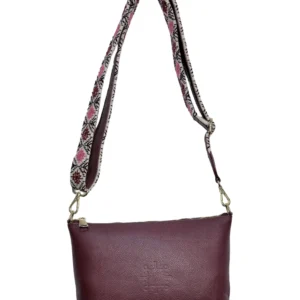 Bolso de hombro Martina de Piel – CRUDO + VINO