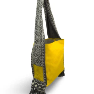 bolsa tote patrona de piel – azul marino + roja y azul