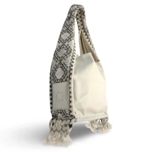 bolsa tote patrona de piel – crudo + gris y plata