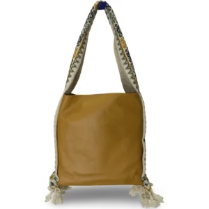 bolsa tote patrona de piel – crudo + gris y plata