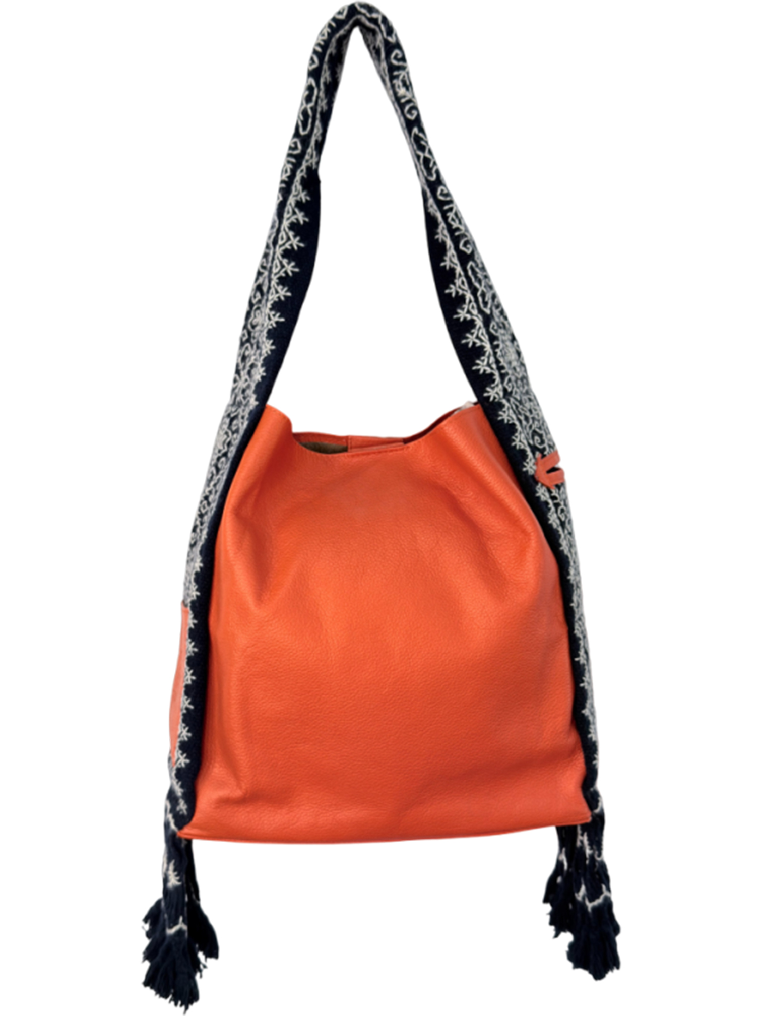 Bolsa Tote Patrona de Piel – NARANJA + CRUDO