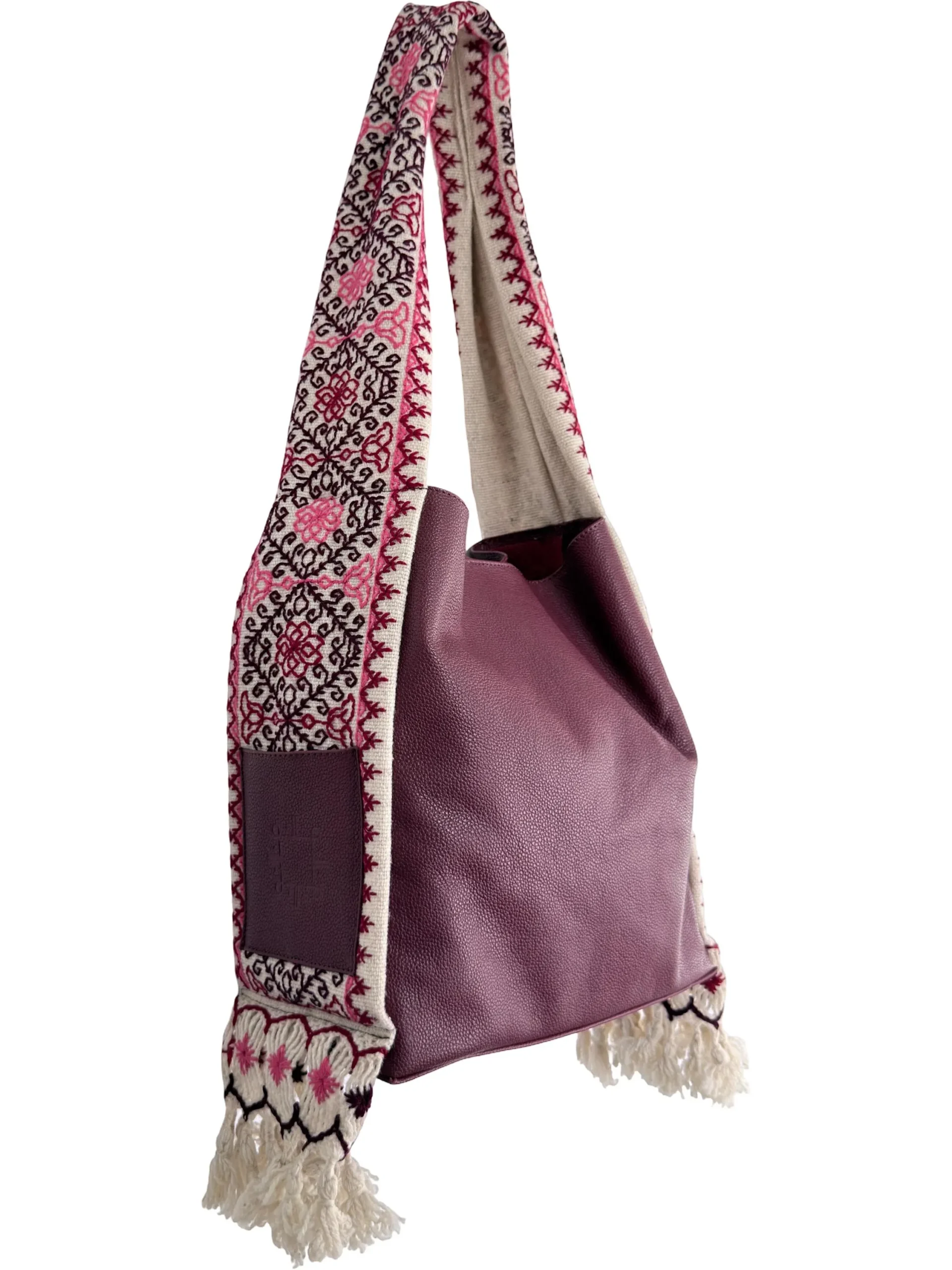 Bolsa Tote Patrona de Piel – VINO + ROSA Y VINO - Image 2