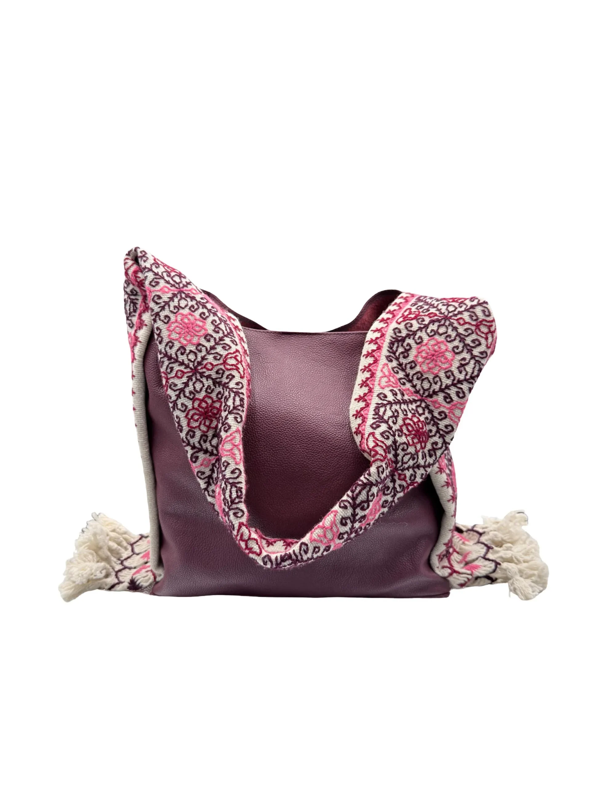 Bolsa Tote Patrona de Piel – VINO + ROSA Y VINO - Image 3