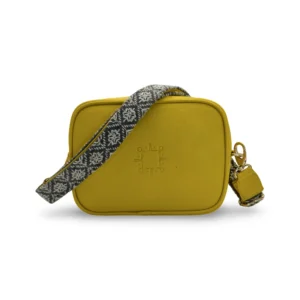 bolso bandolera ramona de piel – banana + gris
