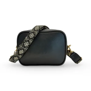 bolso bandolera ramona de piel – negra + negra