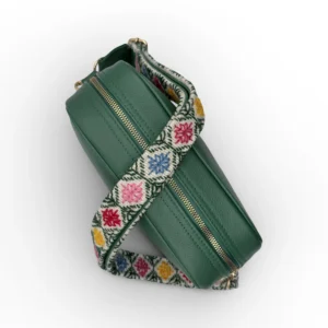 bolso bandolera ramona de piel – naranja + crudo