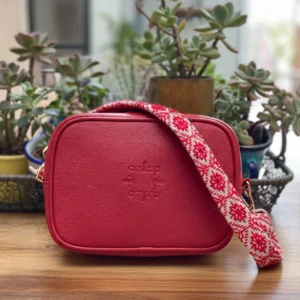 Bolso Bandolera Ramona de Piel – ROJA + CRUDO