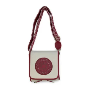 Mini Bandolera Antonia de Piel – CRUDO + ROJA