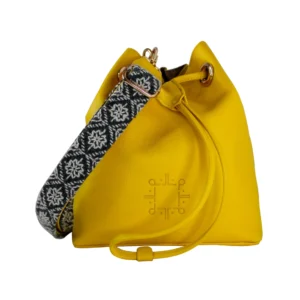 Bolso Bucket Juliana de Piel – BANANA + GRIS