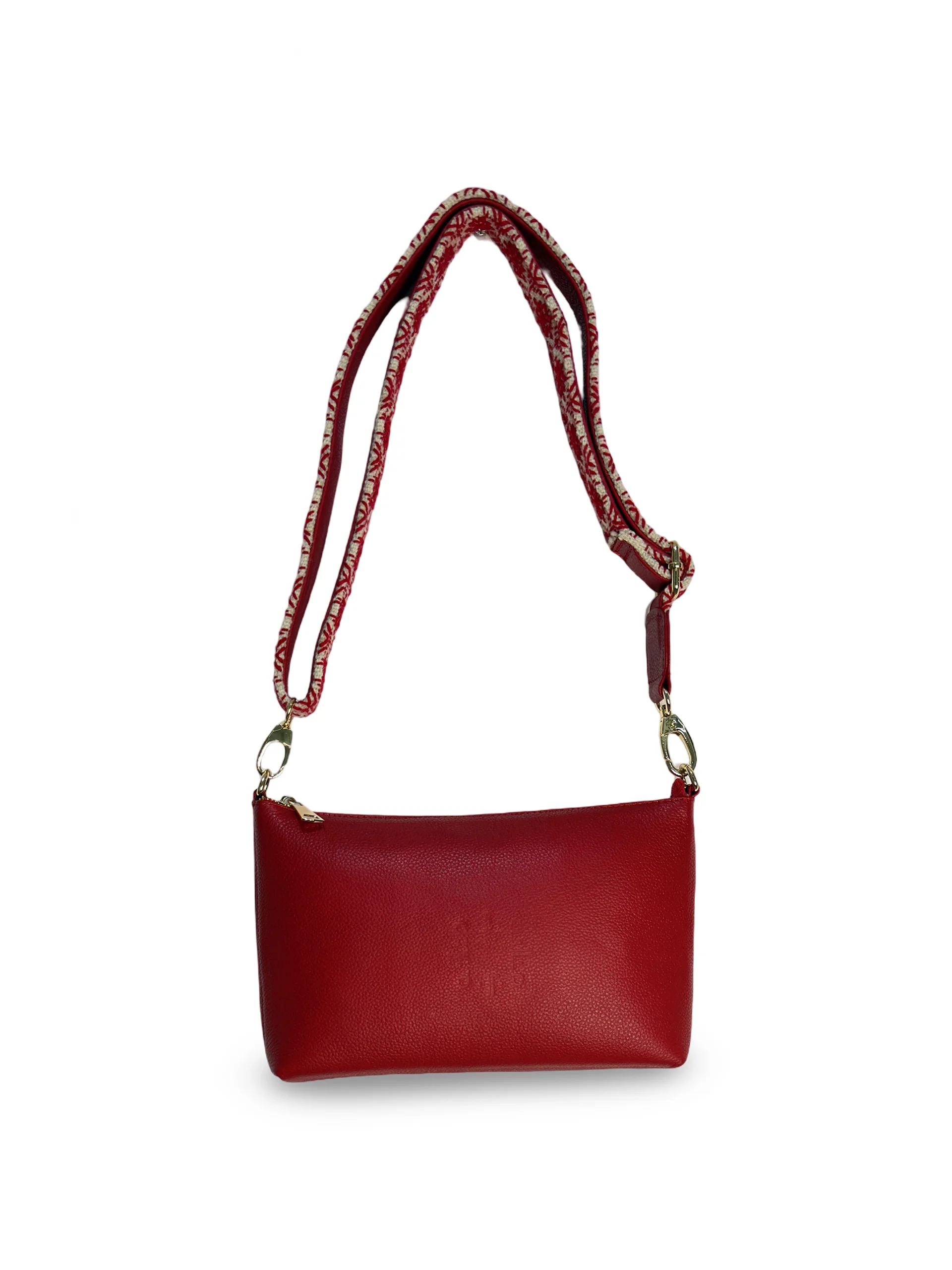 Bolso Clutch Martina de Piel – ROJA + CRUDO - Image 2