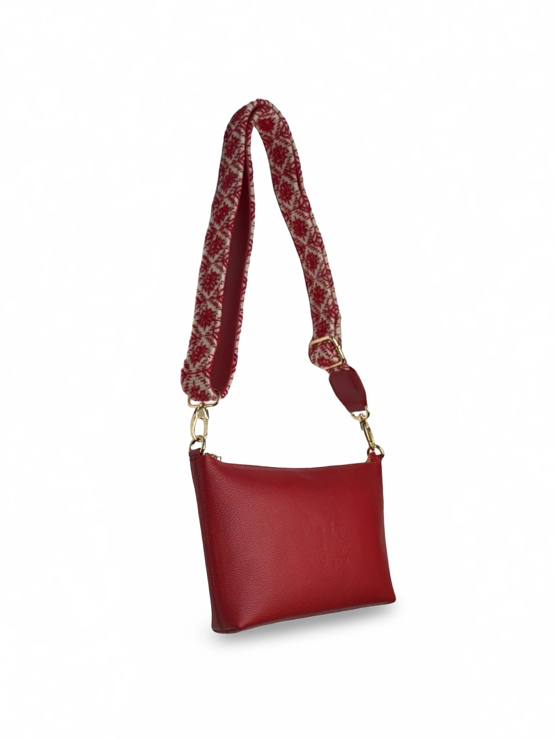 Bolso Clutch Martina de Piel – ROJA + CRUDO - Image 3