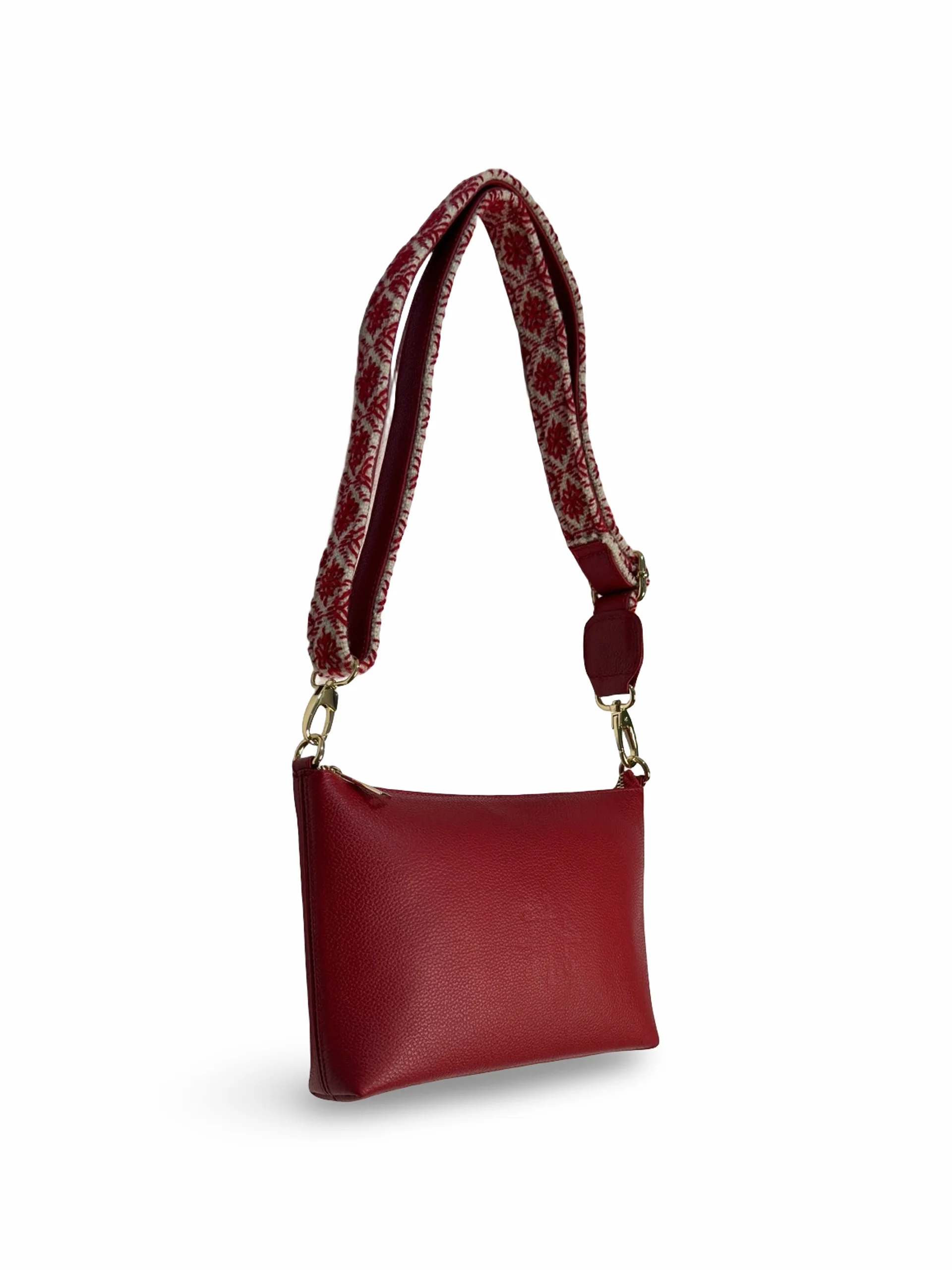 Bolso Clutch Martina de Piel – ROJA + CRUDO - Image 4