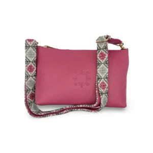 Bolso Clutch Martina de Piel – ROSA + CRUDO