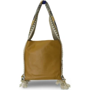 Bolsa Tote Patrona de Piel – MOSTAZA + GRIS Y MOSTAZA