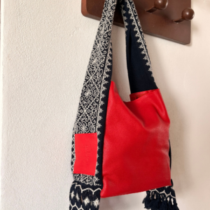 Bolsa Tote Patrona de Piel – ROJA + CRUDO
