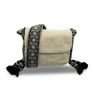 Bolso Crossbody Simona de Piel – CRUDO + NEGRA