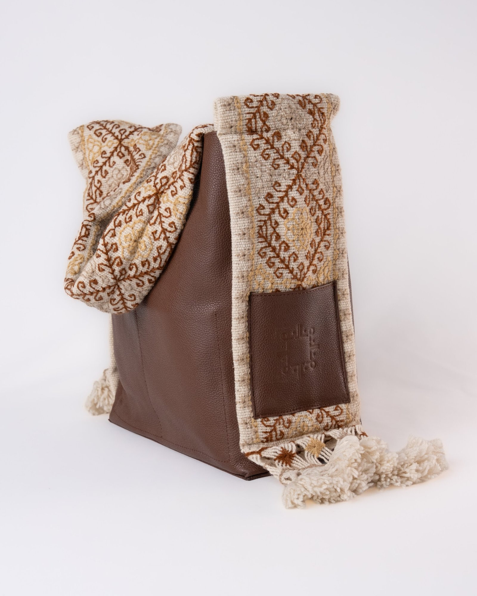 Bolsa Tote Patrona de Piel – TABACO + DORADA Y CAFE - Imagen 2